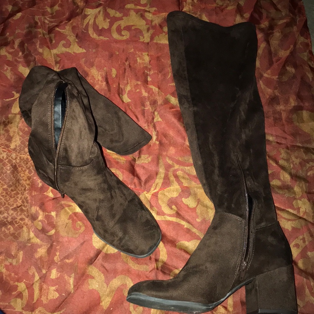 Dark brown knee high boots